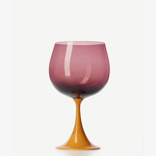Nason Moretti Burlesque bourgogne red wine chalice yellow sunflower and violet Buy on Shopdecor NASON MORETTI collections
