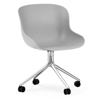 Normann Copenhagen Hyg polypropylene swivel chair with 4 wheels, aluminium legs Normann Copenhagen Hyg Grey - Buy now on ShopDecor - Discover the best products by NORMANN COPENHAGEN design