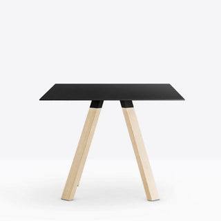 Pedrali Arki-table ARKW5 Wood 89x89 cm. in black solid laminate Buy on Shopdecor PEDRALI collections