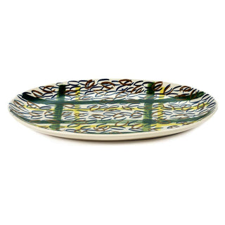 Serax Japanese Kimonos oval plate 2 blue/green 40x29 cm. - Buy now on ShopDecor - Discover the best products by SERAX design